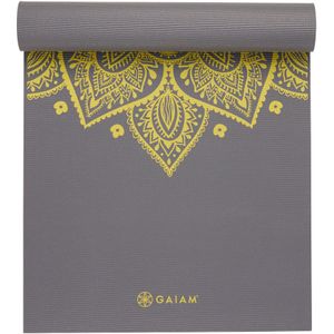 GAIAM 6 mm Premium Printed Yoga Mat Yogamat (grijs)
