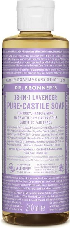 Dr. Bronner's - Vloeibare Zeep - Lavendel - Pure Castile - 240 ml