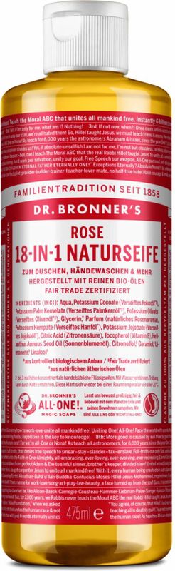 Dr. Bronner's Rose Zeep 475 ml
