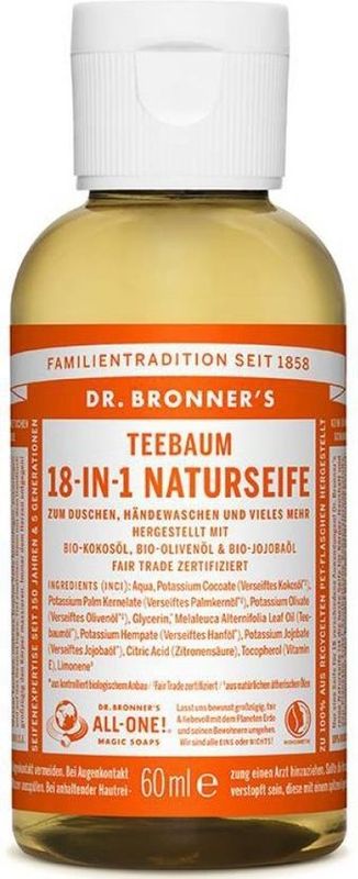 Dr-Bronners Verzorging Vloeibare-zeepTea Tree 18-in-1 Natuurlijke Zeep 240 ml (€ 43,58 / 1 l)