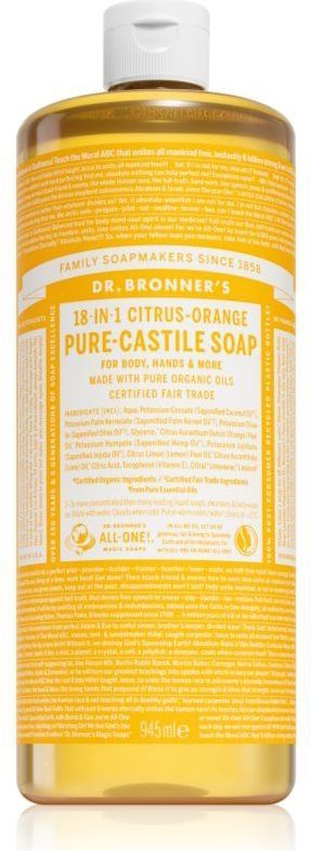Dr. Bronner’s Vloeibare Zeep - Citrus & Orange - 945 ml - Reinigt en Voedt