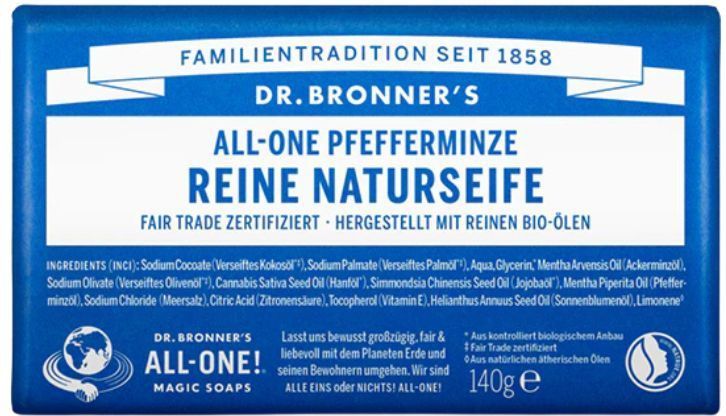 Dr. Bronner's - All-One Pure - Natuurzeep - Pepermunt - 140 g