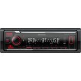 Kenwood KMM-BT408DAB Bluetooth autoradio - inclusief DAB+ antenne - Rood