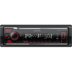 Kenwood KMM-BT408DAB Bluetooth autoradio - inclusief DAB+ antenne - Rood