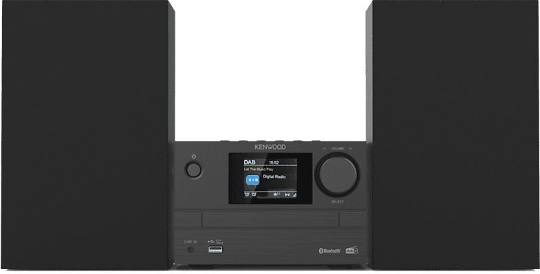 Kenwood M-525 DAB (Bluetooth, CD Speler, 1x 7 W), Stereosysteem, Zwart