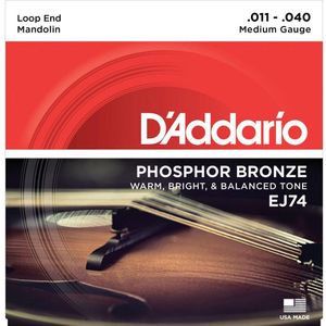 D'Addario EJ74 11-40 Medium Fosfor Brons Mandoline String