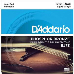 D'Addario - EJ73 - Mandoline Snaren - Fosforbrons - Voor 8-snarige Mandoline - Licht 10-38