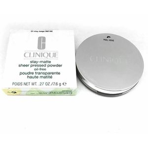 Clinique Stay-Matte Sheer Pressed Powder Matterende Poeder voor Vette Huid Tint 01 Stay Buff 7,6 g