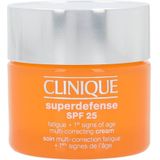 Clinique Superdefense™ SPF 25 Fatigue + 1st Signs Of Age Multi-Correcting Cream Crème tegen eerste Tekens van Veroudering voor Droge en Gemengde Huid SPF 25 50 ml