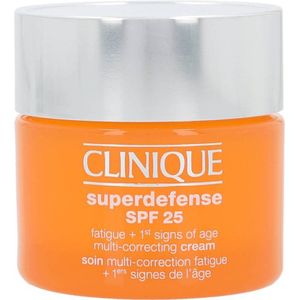 Clinique Superdefense™ SPF 25 Fatigue + 1st Signs Of Age Multi-Correcting Cream Crème tegen eerste Tekens van Veroudering voor Droge en Gemengde Huid SPF 25 50 ml