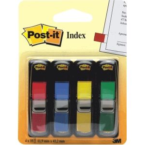Post-it Index Haftstreifen Index Mini 4x35 Streifen Set mit rot blau g