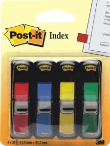 Post-it Index Haftstreifen Index Mini 4x35 Streifen Set mit rot blau g