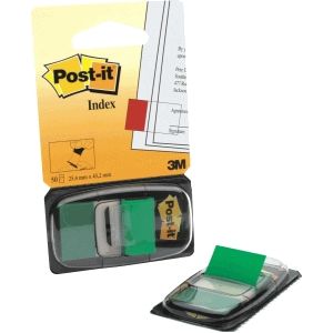 Post-it Index Index Standard 25,4x43,2mm grün VE=50 Streifen