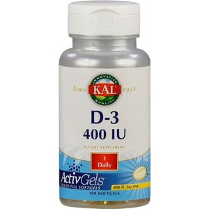 KAL Vitamine D3 10mcg 100 softgels
