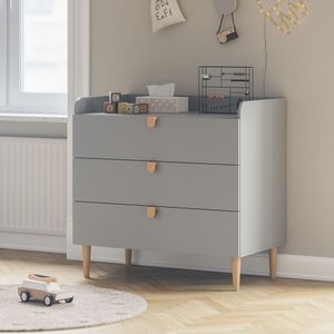 Petite Amélie - Grijze Baby Commode ÉTOILE incl. Bladvergroter