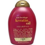 OGX anti-breekmiddel keratine olie shampoo, per stuk verpakt (1 x 385 ml)