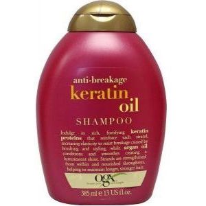 OGX anti-breekmiddel keratine olie shampoo, per stuk verpakt (1 x 385 ml)