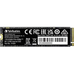 Verbatim Vi5000 SSD - 1TB NVMe PCIe M.2 - 5000 MB/s Lees - 4500 MB/s Schrijf