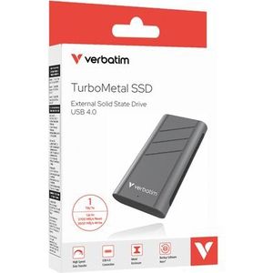 Verbatim TurboMetal SSD USB4 1TB USB Type-C USB4 Gen 2x2 Zilver