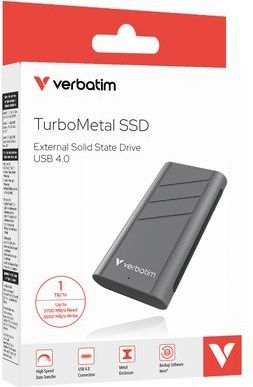 Verbatim TurboMetal SSD USB4 1TB USB Type-C USB4 Gen 2x2 Zilver
