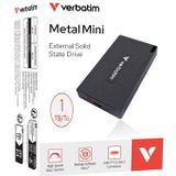 Verbatim - Metal Mini SSD - Draagbare Opslag - Zwart - Metaal - 2000MB/s Leessnelheid