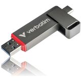 Verbatim - Dual QuickStick - USB-stick - Zilver - Metalen Behuizing - 510 MB/s Leessnelheid