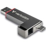 Verbatim - Dual QuickStick - USB-stick - Zilver - Metalen Behuizing - 510 MB/s Leessnelheid