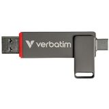 Verbatim - Dual QuickStick - USB-Stick - Zwart - Metalen Behuizing - 550 MB/s Leessnelheid