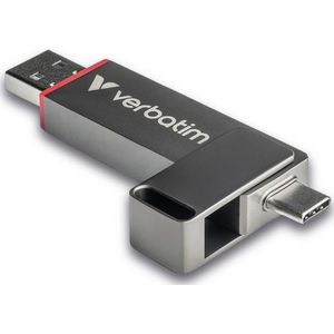 Verbatim - Dual QuickStick - USB-Stick - Zwart - Metalen Behuizing - 550 MB/s Leessnelheid