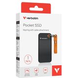 Verbatim - Pocket SSD - 1 TB - USB Type-C - Zwart, Oranje
