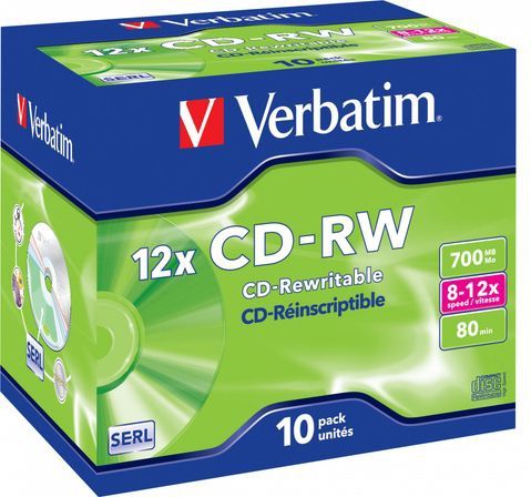 Verbatim CD-RW 12x 700 MB 10 stuk(s)