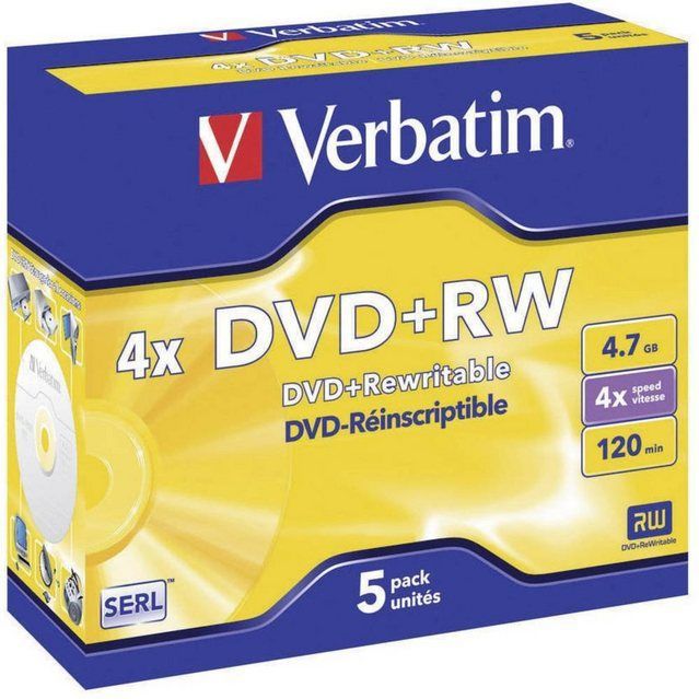 Verbatim DVD+RW Matt Silver 4,7 GB 5 stuk(s)