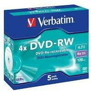 DVD-RW Verbatim 5 Stuks Zwart 4,7 GB 4x (5 Stuks)