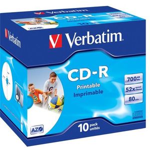 Verbatim CD-R AZO Wide Inkjet Printable 700 MB 52x 10 stuk(s)