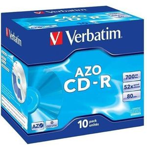 Verbatim CD-R AZO Crystal discs in Jewel Case - 52-speed - 700 MB / 80 minuten / 10 stuks