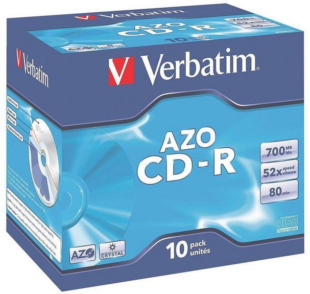 Verbatim CD-R AZO Crystal 700 MB 52x 10 stuk(s)