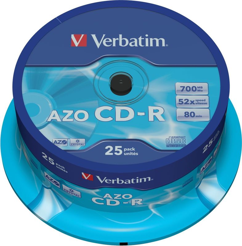 Verbatim CD-R AZO Crystal 700 MB 52x 25 stuk(s)