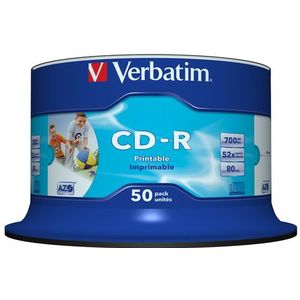 Verbatim CD-R AZO Wide Inkjet Printable no ID 700 MB 52x 50 stuk(s)