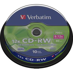 Verbatim CD-RW 12x 700 MB 10 stuk(s)