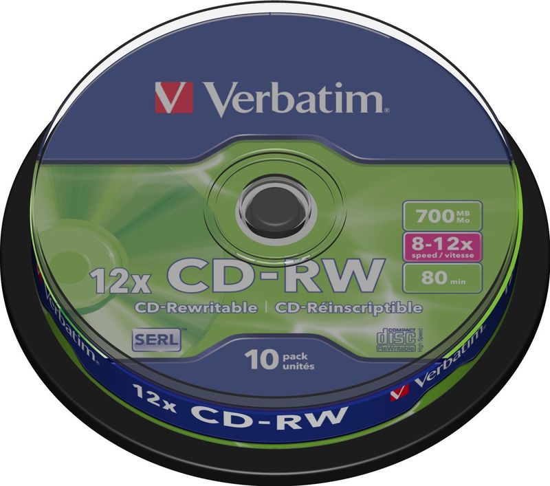 Verbatim CD-RW 12x 700 MB 10 stuk(s)