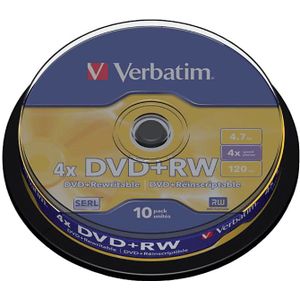 Verbatim DVD+RW Matt Silver 4,7 GB 10 stuk(s)