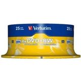 Verbatim DVD+RW discs op spindel - 4-speed - 4,7 GB / 25 stuks