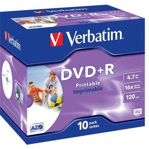 Verbatim 43508 DVD+R Wide Inkjet Printable ID Brand Schijven