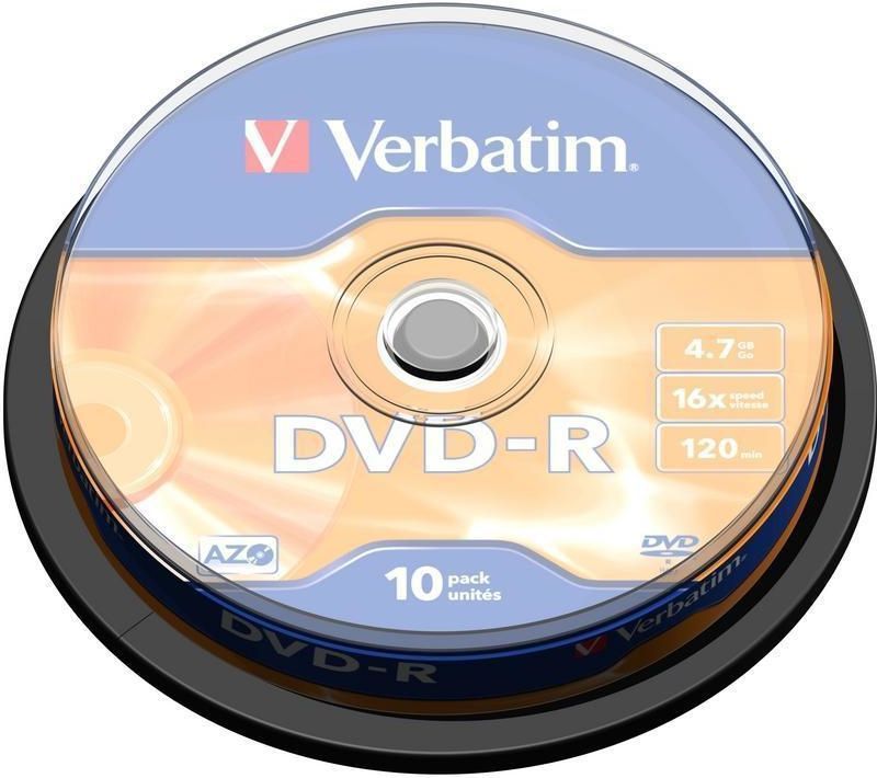 Verbatim DVD-R 4.7GB - Matt Silver - 10 Stuks