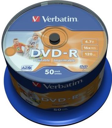 Verbatim - DVD-R Wide Inkjet Printable - 4,7 GB - 50 stuks