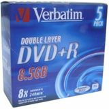 Verbatim DVD+R DL 8,5GB 8X Jewel Case 5 Stuk zilver
