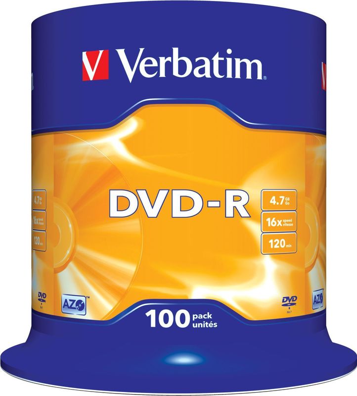 Verbatim DVD-R Matt Silver 4,7 GB 100 stuk(s)