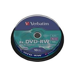 Verbatim DVD-RW Matt Silver 4x 4,7 GB 10 stuk(s)
