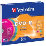 Verbatim DVD-R Colour 4,7 GB 5 stuk(s)