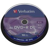 Verbatim 43666 DVD+R Double Layer Matt Silver Schijven